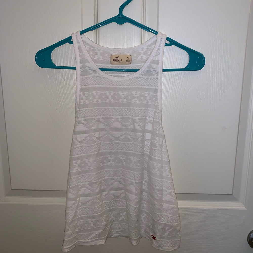 White Hollister Flowy Tank
